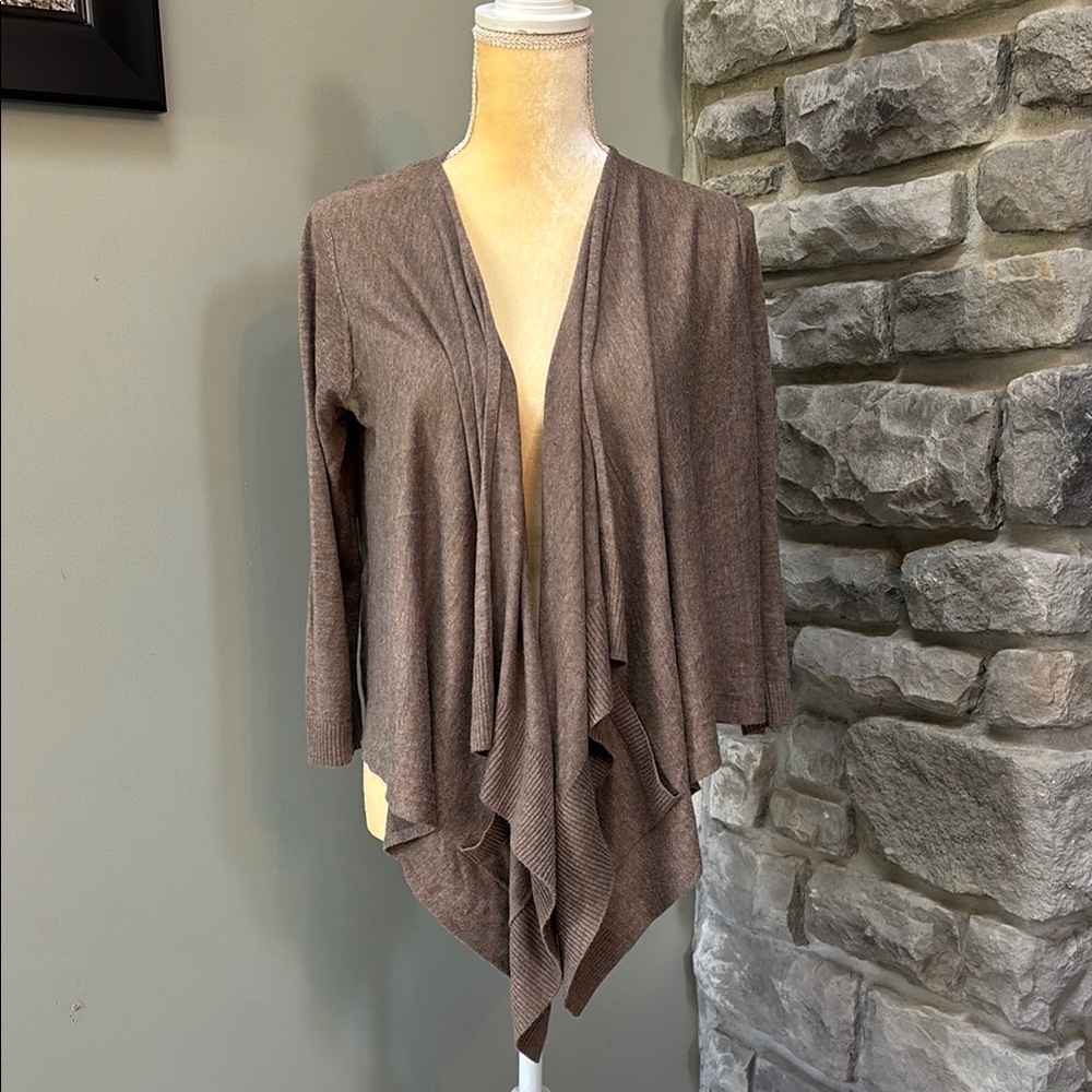 LOFT Open Front Sweater, S, Brown, like new